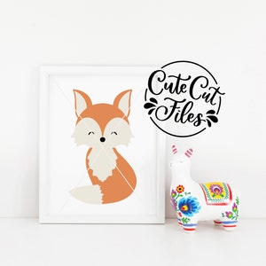 Renard SVG PNG DXF | Clipart renard | Svg bébé renard | Fichier de coupe bébé renard | Svg animal de la forêt | Svg pour chambre d'enfant | Chemise enfant svg