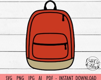 Bookbag SVG PNG | Backpack SVG | Bookbag Clipart | Backpack Clip Art | Teacher Clip Art | School Clipart | School svg | Teacher svg