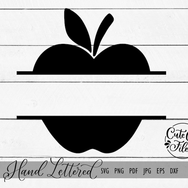 Apple Monogram SVG PNG | Apple Nametag svg | Teacher Apple svg | Teacher Cut File | Teacher Bundle svg | Apple Name svg