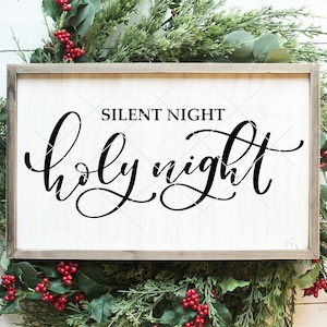 Silent Night Holy Night SVG PNG DXF | Silent Night Sign svg | Christmas svg | Christmas Decor svg | Christmas png | Cricut | Silhouette