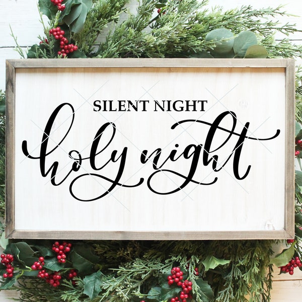 Silent Night Sign Etsy