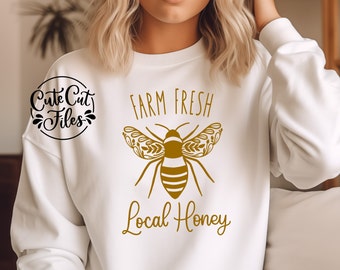 Farm Fresh Local Honey SVG PNG | Local Honey svg | Save the Bees svg | Sweet as Honey svg | Floral Bee svg | Farmers Market svg | Shop Local