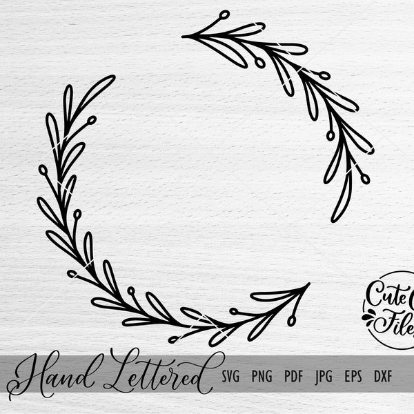 Kranz SVG | Lorbeer Kranz SVG | Hand gezeichnet Kranz SVG | Hand gezeichnet Kranz Clipart | Laural Kranz Clipart | Lorbeer Svg | Kranz dxf