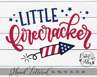 Little Firecracker SVG PNG DXF | 4th of July svg | July 4th svg | Independence Day svg | Patriotic svg | God Bless America svg