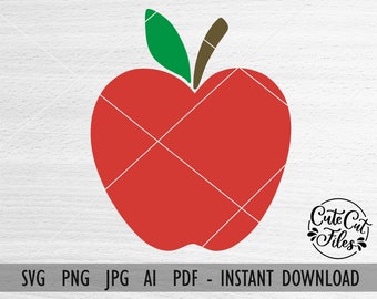 Apple SVG PNG AI | Apple Cut File | Apple Clipart | Teacher Apple Clip Art | Apple Cutting File