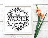Split Frame Wreath SVG | Family Monogram Cut File (Digital Download)