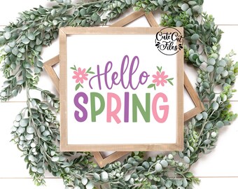 Hello Spring SVG PNG | Welcome Spring SVG | Spring is in the Air svg | Spring is Here svg | Spring Decor svg | Spring Design svg