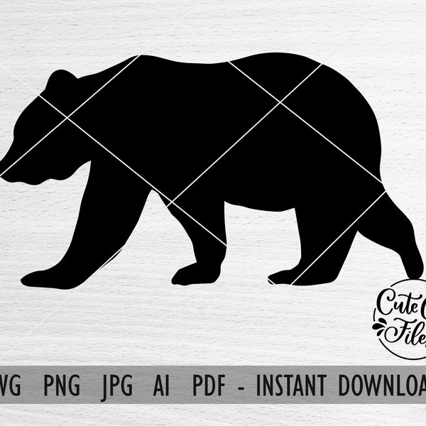 Bear Silhouette SVG PNG DXF | Bear Clipart | Bear Cut File | Mama Bear svg | Walking Bear svg | Adventure Bear svg