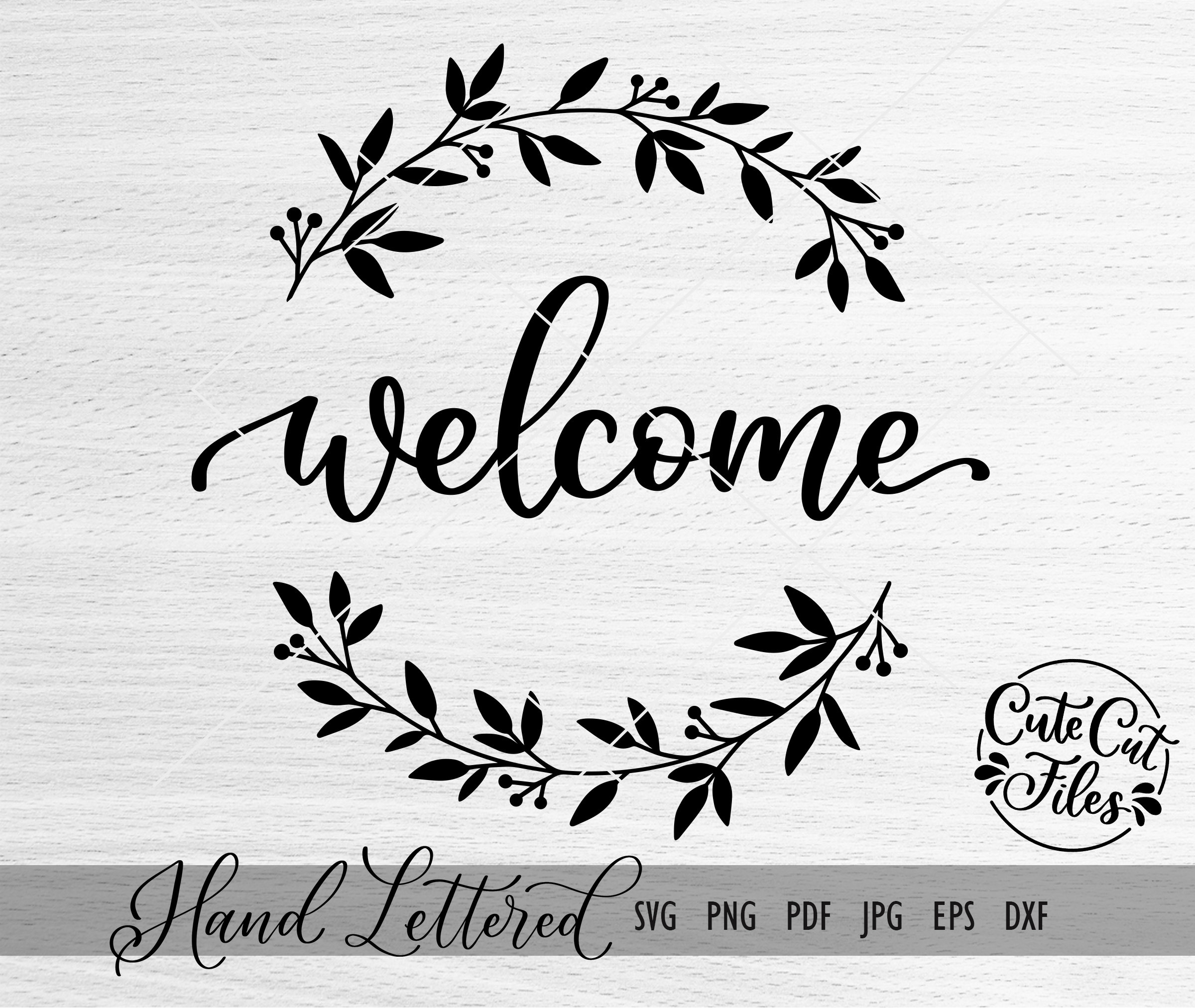 Welcome Wreath SVG | Floral Sign Cut File (digital Download) - Etsy