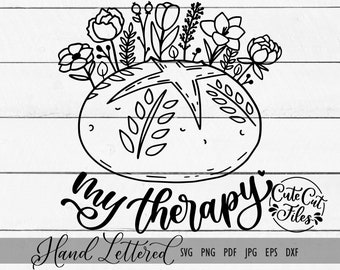 Sourdough Therapy SVG PNG | Sourdough Mama svg | Floral Sourdough svg | Homemade svg | Homesteading svg | Homeschool svg | Crunchy svg
