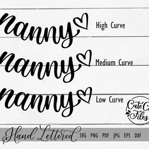 Nanny Collar SVG PNG | Nounou incurvée svg | Nanny Cut File | Nounou Collar Cut File | Grand-mère Collier svg
