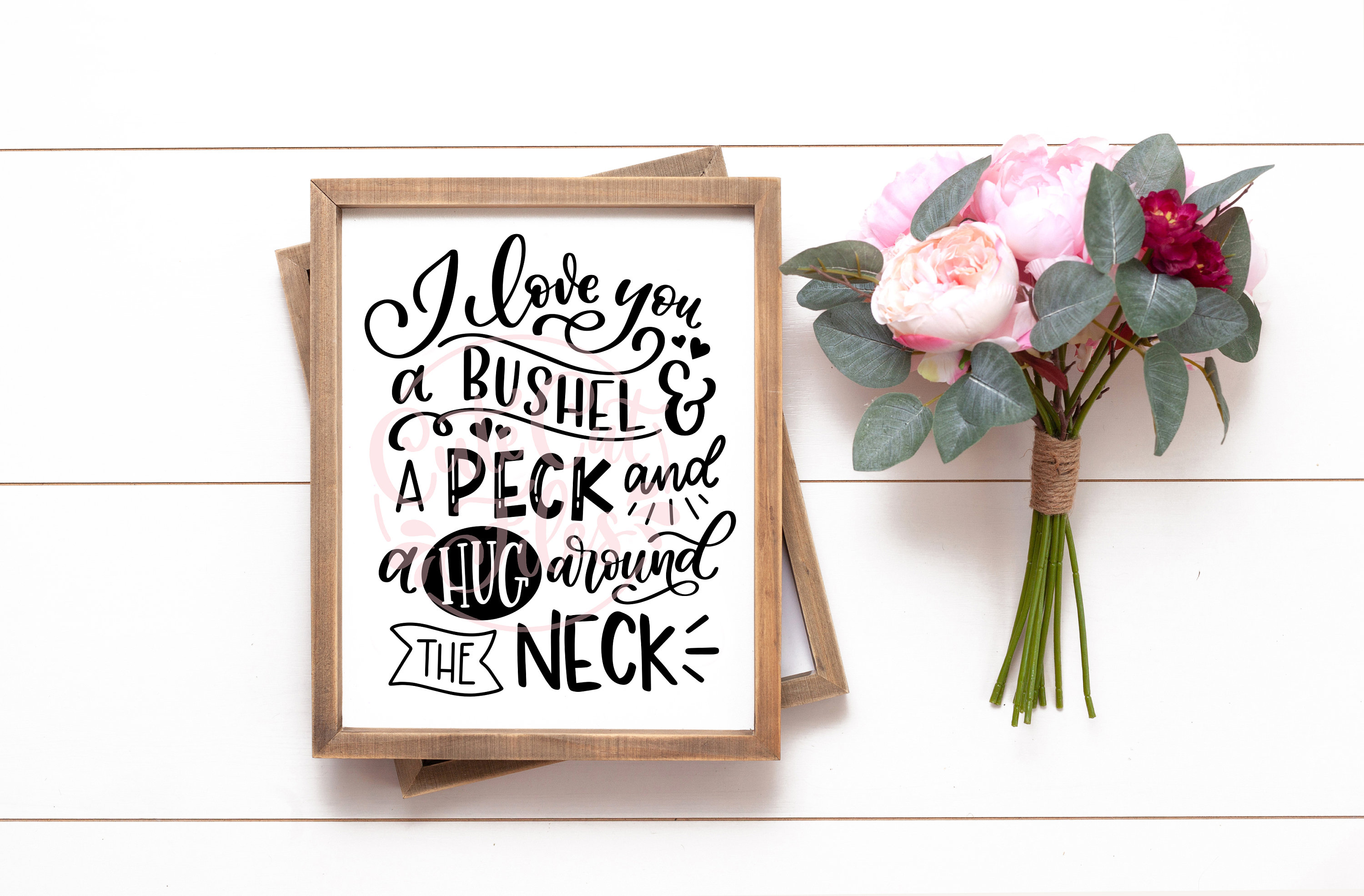 "I Love You A Bushel And A Peck" Word Art Wood Cutout - Black, 18" X 14", Home Decor