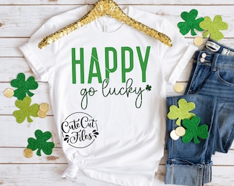 Happy Go Lucky SVG PNG | St. Patrick's Day svg | Lucky Shamrock svg | St. Patty's Day svg | Irish svg | Happy St Patricks Day svg Lucky svg
