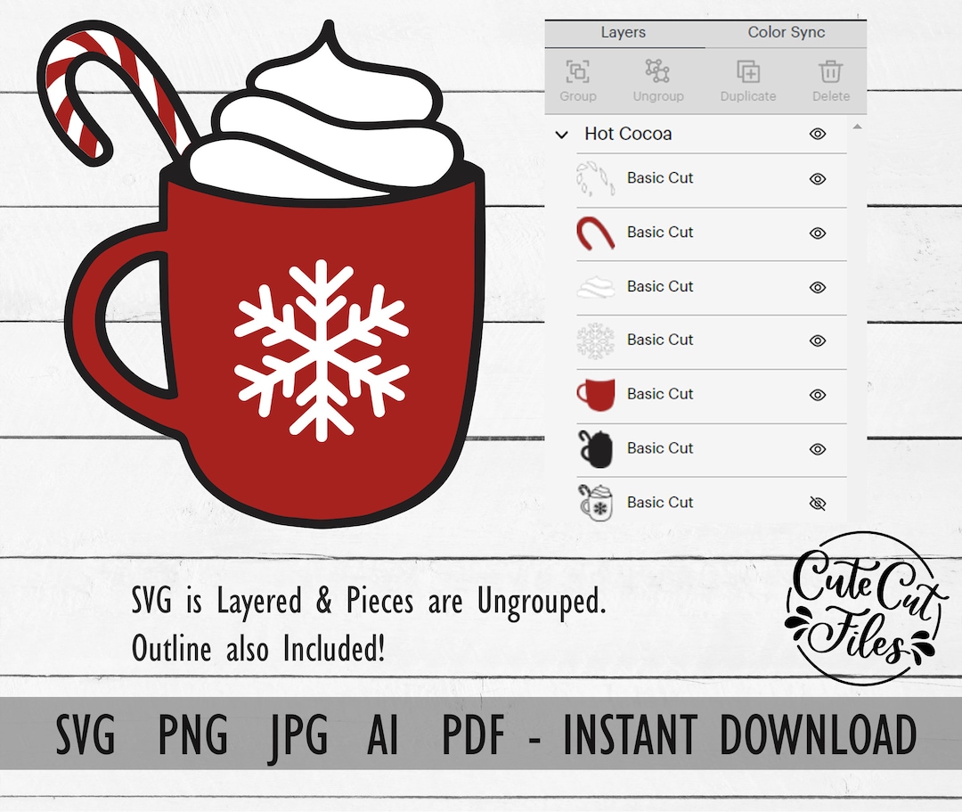 Hot Cocoa Mug SVG PNG Hot Cocoa Clipart Hot Chocolate SVG Hot Chocolate