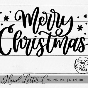 Merry Christmas SVG PNG | Merry Christmas Cut File | Hand Lettered Merry Christmas Digital Cut File | Christmas png