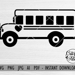 Clipart de ônibus escolar | Ônibus escolar PNG SVG AI | Clipart escolar | Arquivo de corte de ônibus escolar