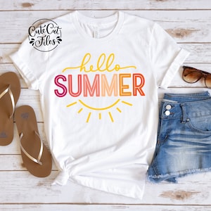 Hallo Sommer SVG PNG DXF | Sommer Shirt svg | Hallo Sonnenschein svg | Sommer Liebe svg | Sommer Digitaler Download | Sommer-Schnittdatei