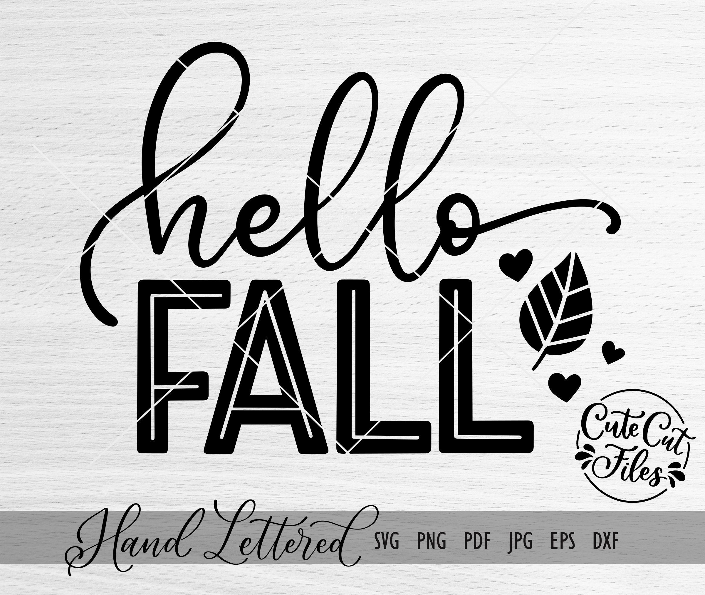 Hello Fall SVG PNG DXF Welcome Fall svg It's Fall | Etsy