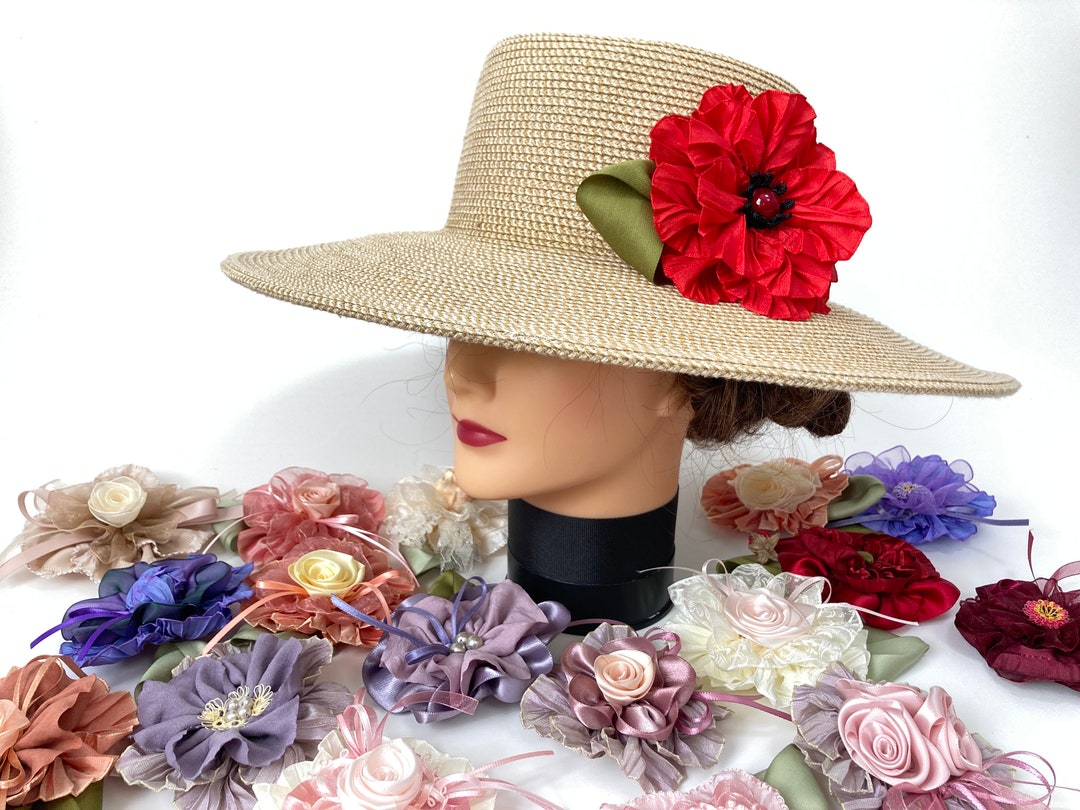 Flower for Hat, Ribbon Flower, Millinery Flower, Hat Decoration ...