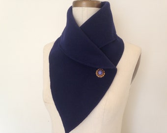 Neck Warmer Navy Blue, Warm Scarf, Elegant Scarf, Fleece Neck Warmer, Fleece Scarf, Cozy Neck Warmer, Scarves, Chic Neck Warmer, Blue Scarf