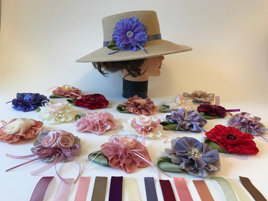 Flower for Hat, Ribbon Flower, Millinery Flower, Hat Decoration ...