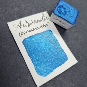 Handmade glitter watercolour paint | Blue iridescent shimmer watercolor | Metallic Mica | calligraphy ink | brush lettering| Aurvandil |Gift