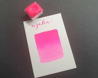 Handmade vegan watercolour paint | neon  tropical pink matt | Azalea | Calligraphy Ink | Brush Lettering Paint