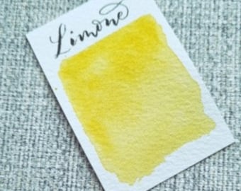 Handgefertigte vegane Aquarellfarbe | granulierend gelb | Limone - Gardasee-Kollektion | Artisan-Künstler-Qualität