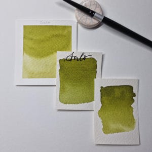 Handmade watercolour paint | Moss/leaf green | granulating Artisan artist grade | Salo | gift for artist
