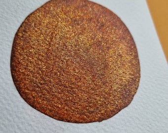 Venus | Handgemachte vegane Aquarellfarbe | orange/gold/schwarz irisierendes Halbchrom | Kalligraphie Tinte | Brush Lettering Farbe