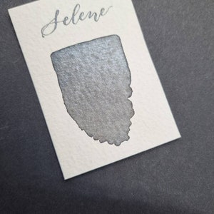 Handmade glitter watercolour paint | dark grey iridescent shimmer watercolor  | Mica | calligraphy ink | brush lettering | Selene | Gift