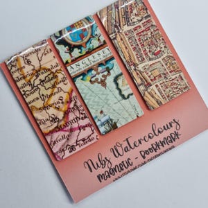 Handgefertigtes magnetisches Lesezeichen mit Karten | Anglesey UK, Paris Frankreich, Madrid Spanien |Perfektes Weihnachtsgeschenk für Leseratten | Geschenk für Leser