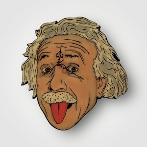 Albert Einstein Wall Clock • Handmade Hand-Painted Wooden Wall Art Decor • Unique Nerdy Gift for Science Lovers