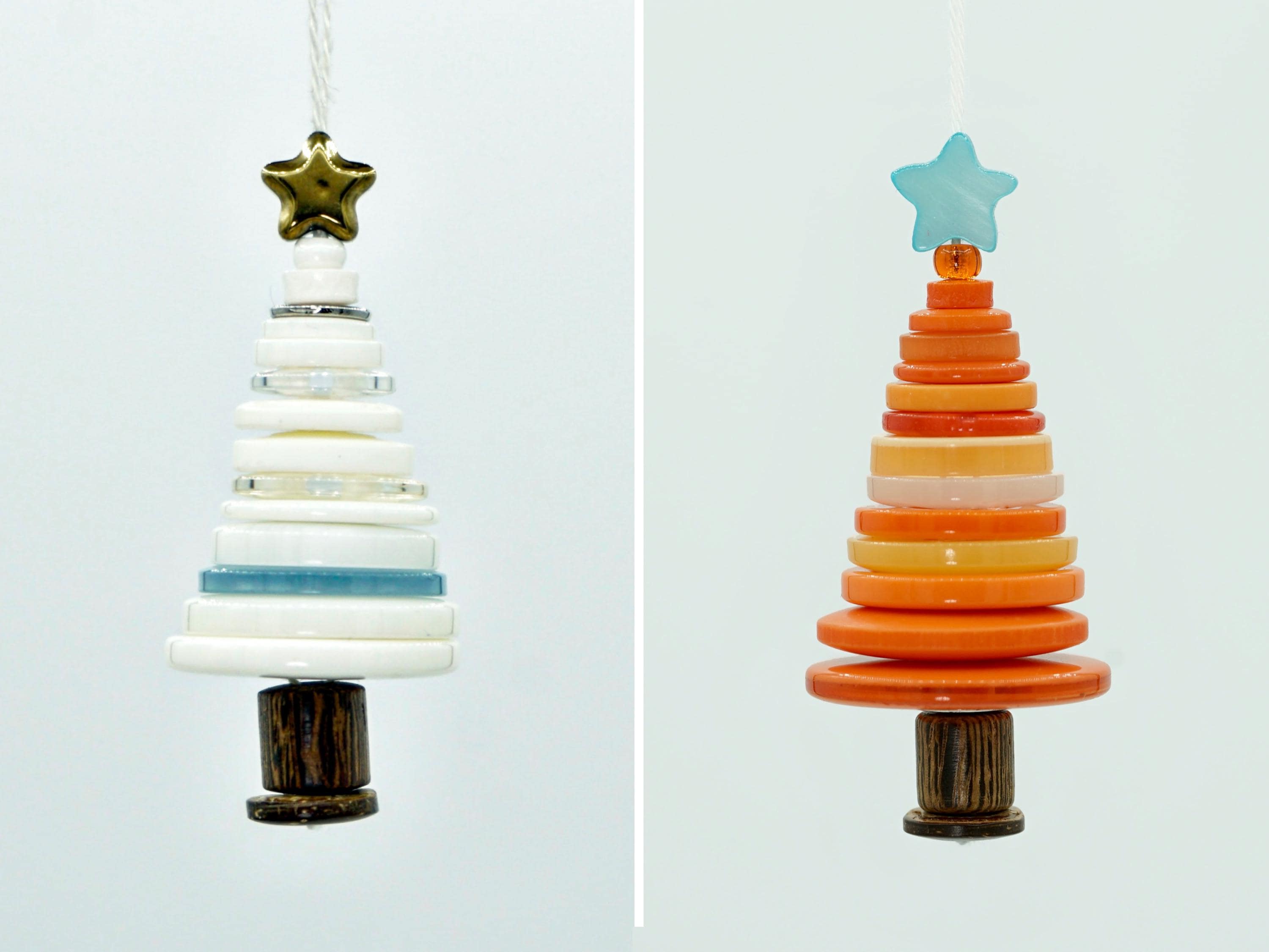 Button Christmas Tree Decoration, Make Your Own Kit or Ready Made, Christmas Ornaments, Stocking Stuffer, Mini Christmas Tree, Xmas Activity