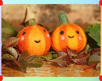 Happy Pumpkin, Felt Pumpkin, Small Pumpkin, Halloween Decoration, Autumn Decor, Fall Decor, Autumn Table Decor, Thanksgiving Decor, Cute Kid