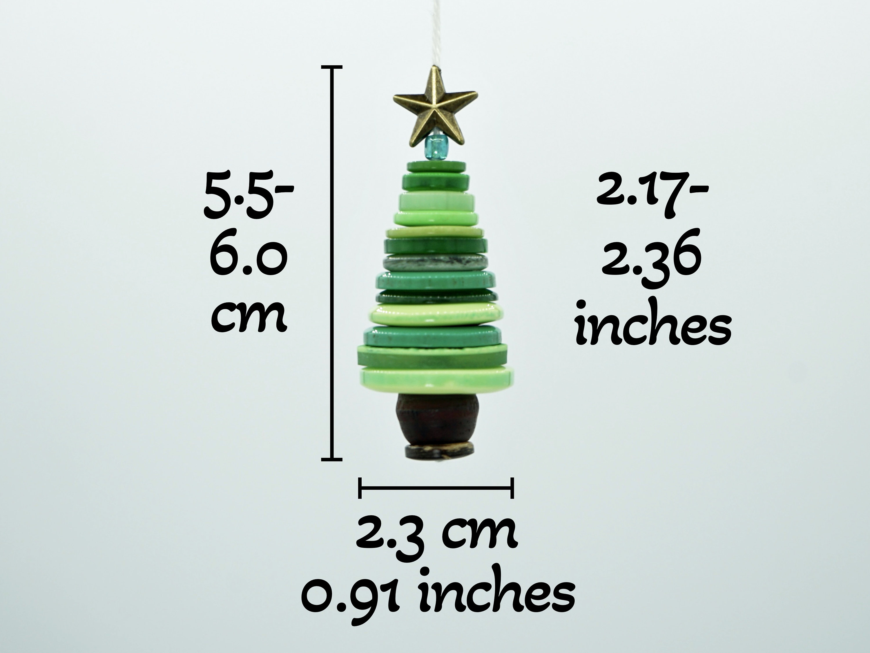Button Christmas Tree Decoration, Make Your Own Kit or Ready Made, Christmas Ornaments, Stocking Stuffer, Mini Christmas Tree, Xmas Activity