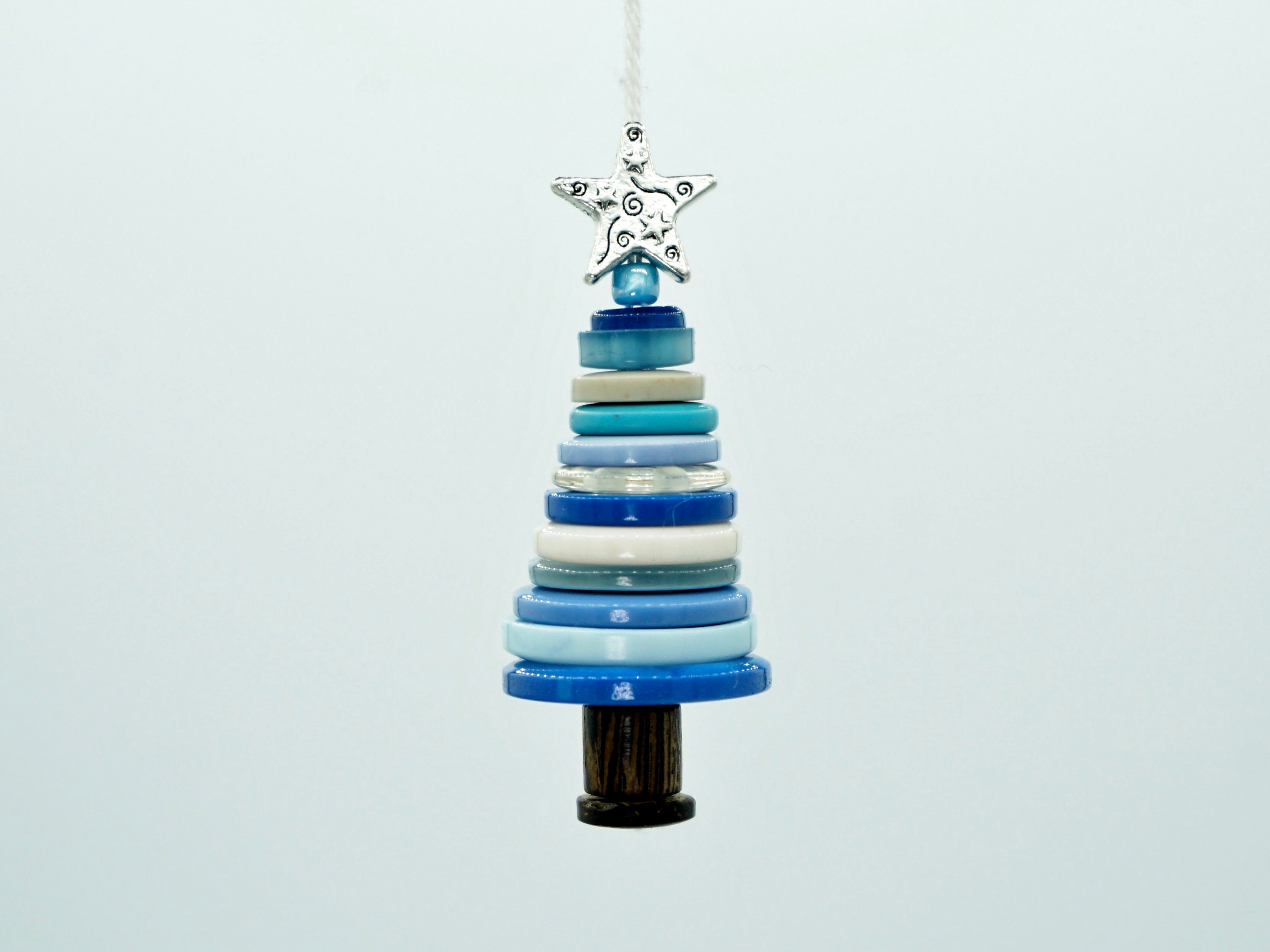 Button Christmas Tree Decoration, Make Your Own Kit or Ready Made, Christmas Ornaments, Stocking Stuffer, Mini Christmas Tree, Xmas Activity