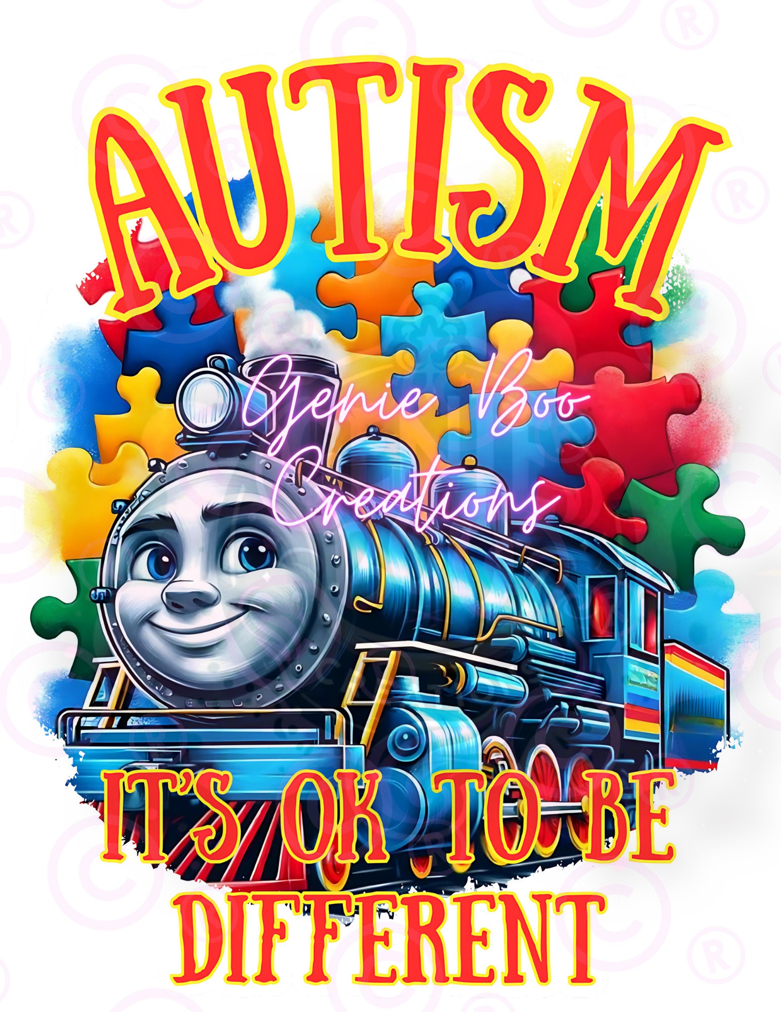 Autism Awareness Train PNG – 