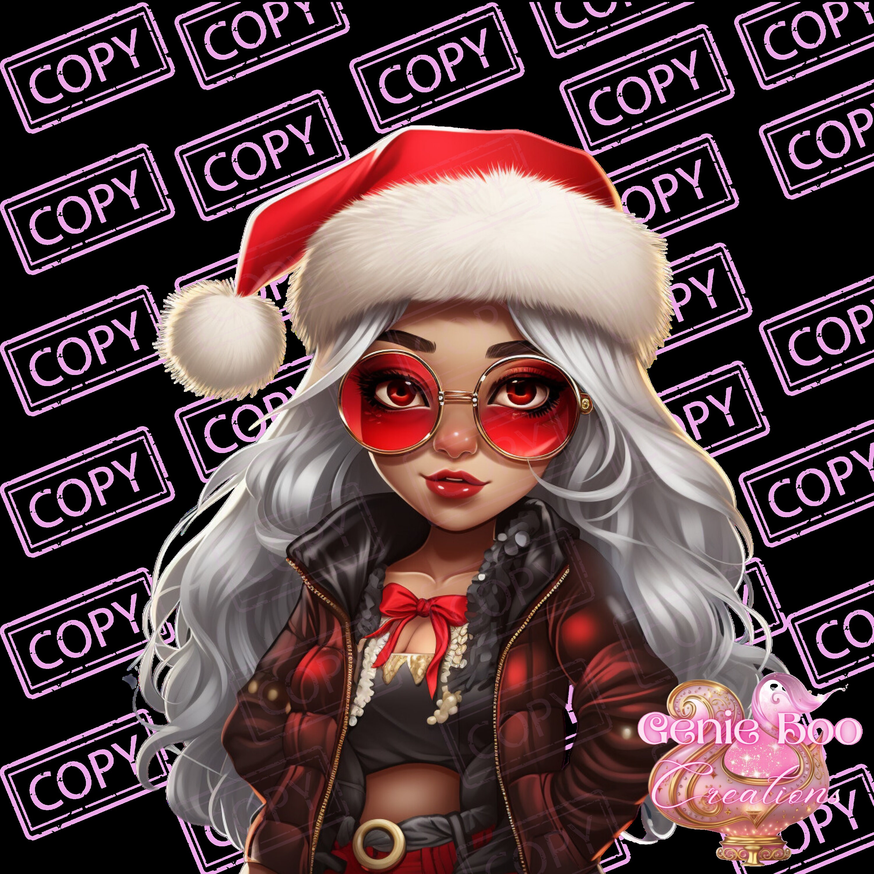 Beautiful Anime Mrs Claus, 5 PNG Digital Files/clip Arts/journal
