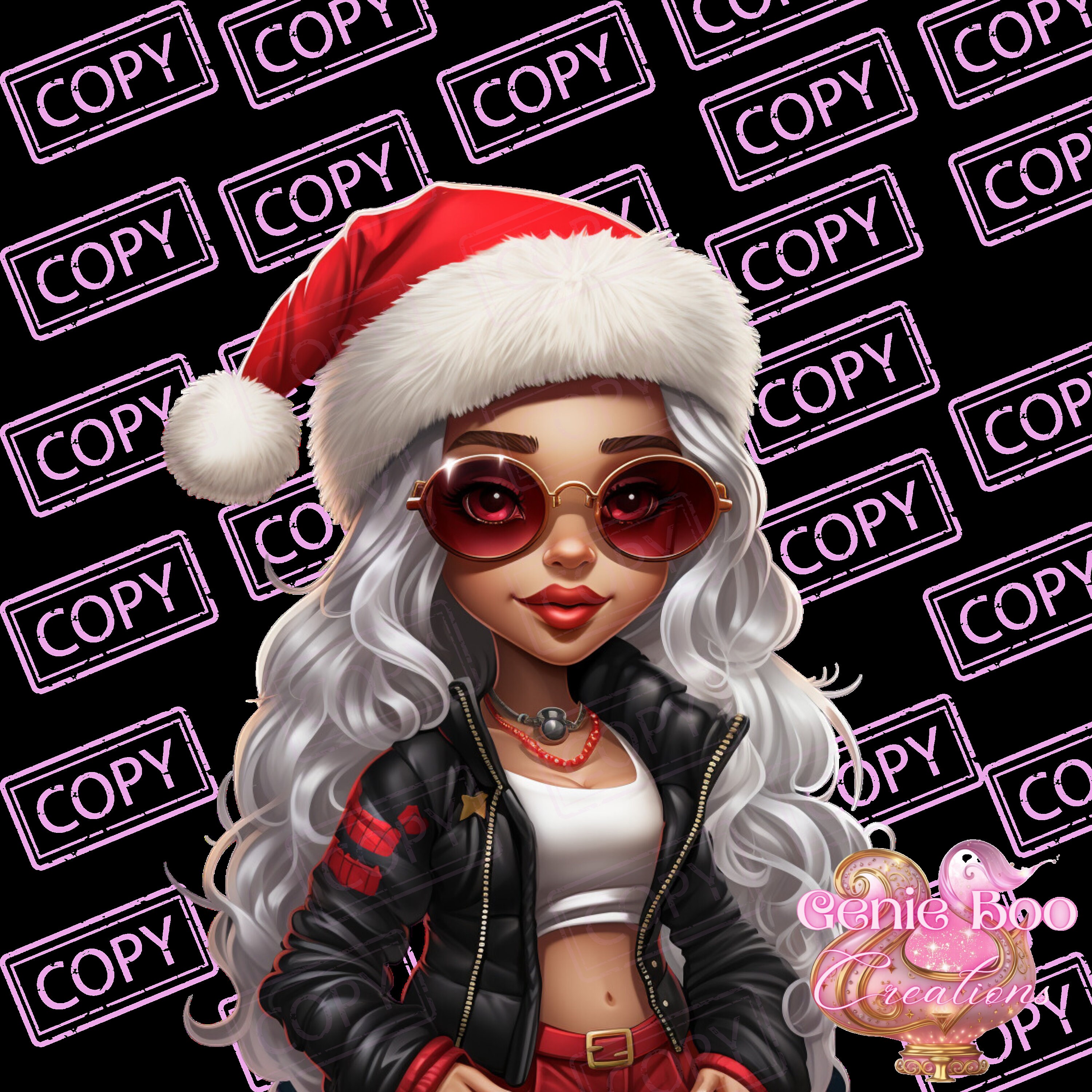 Beautiful Anime Mrs Claus, 5 PNG Digital Files/clip Arts/journal