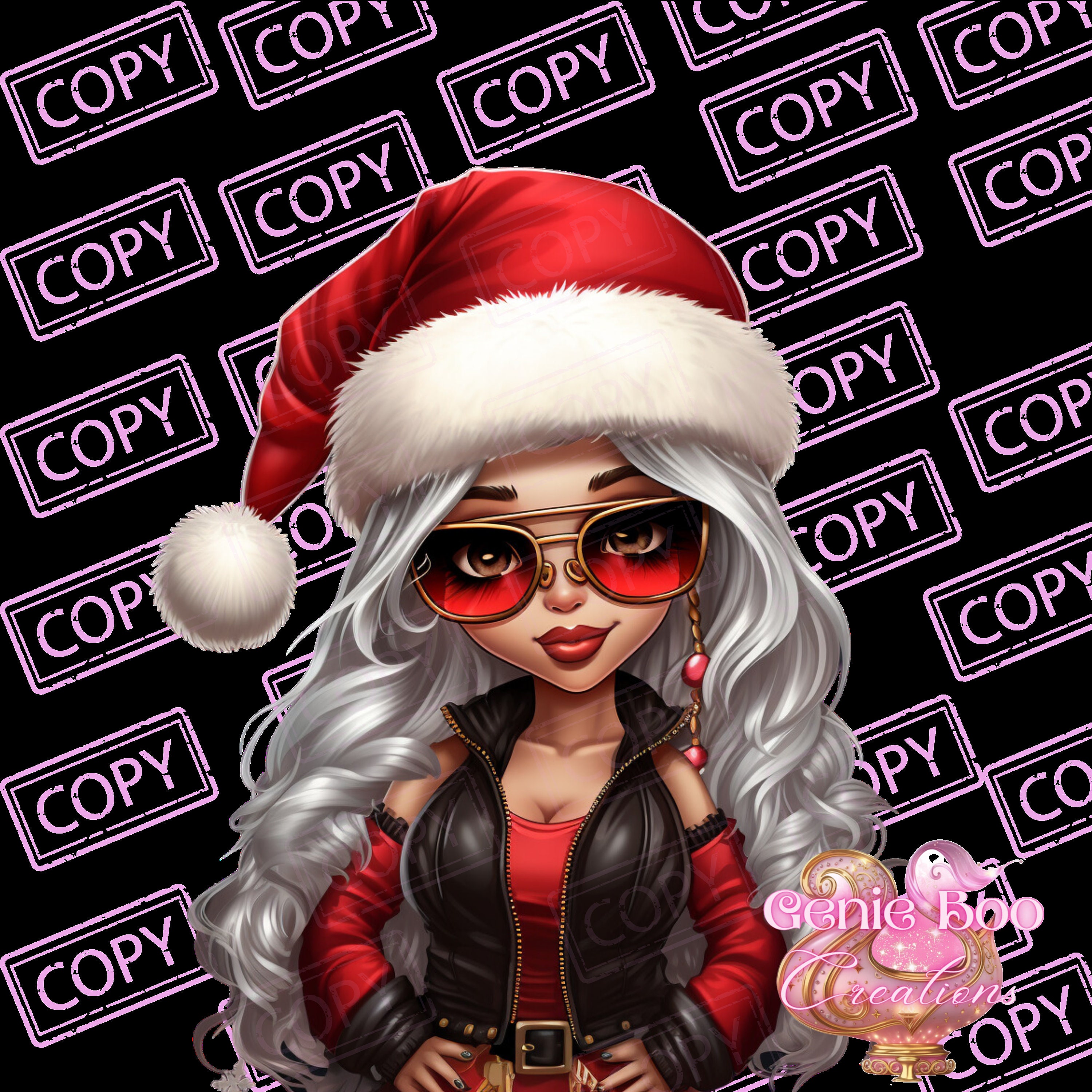 Beautiful Anime Mrs Claus, 5 PNG Digital Files/clip Arts/journal