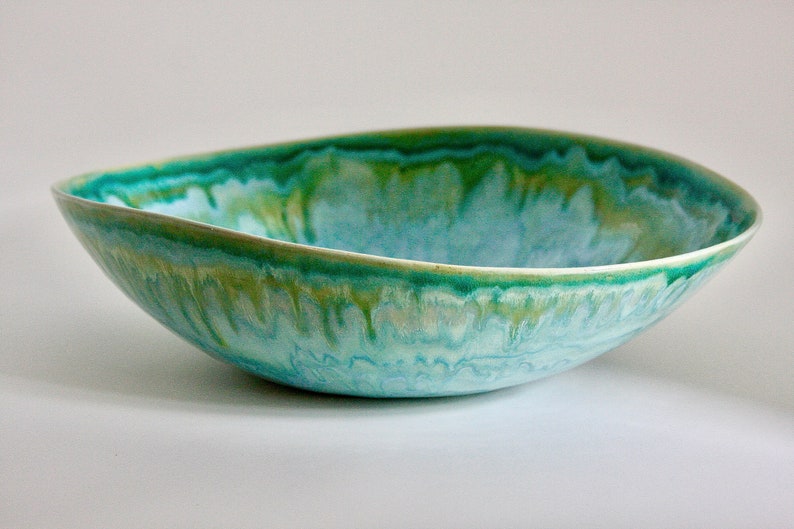 Large Handmade Ceramic Bowl Pottery Fruit Bowl Unique Contemporary Organic Shaped Artistic Centrepiece image 8