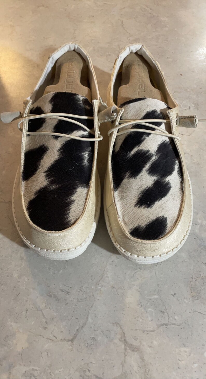 Cowhide Hey Dude Shoes Etsy