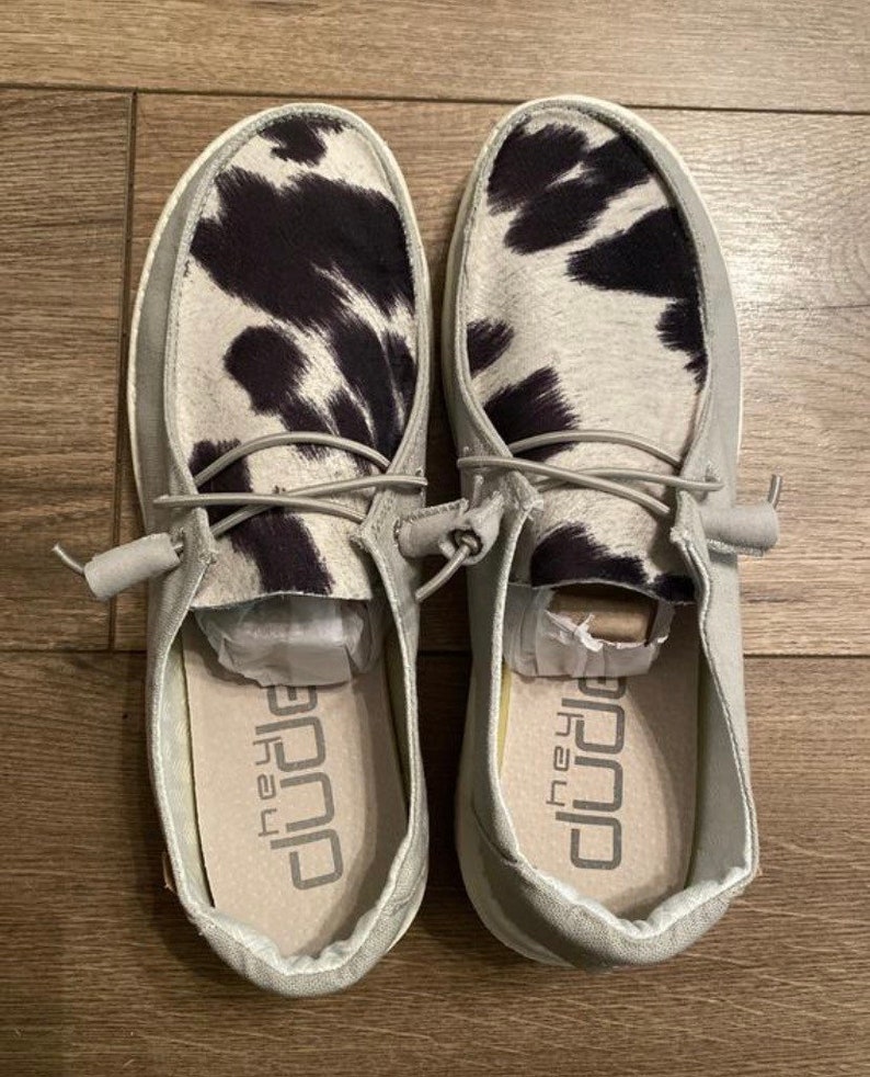 Cowhide Hey Dude Shoes Etsy