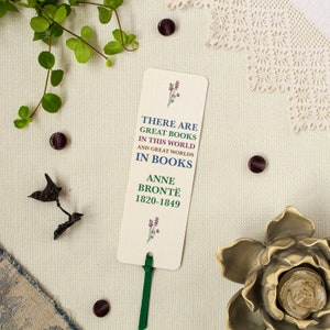 Anne Brontë Bookmark / Stationery Gift for Book Lover / Literary Quote Bookmark / Ribbon Bookmark