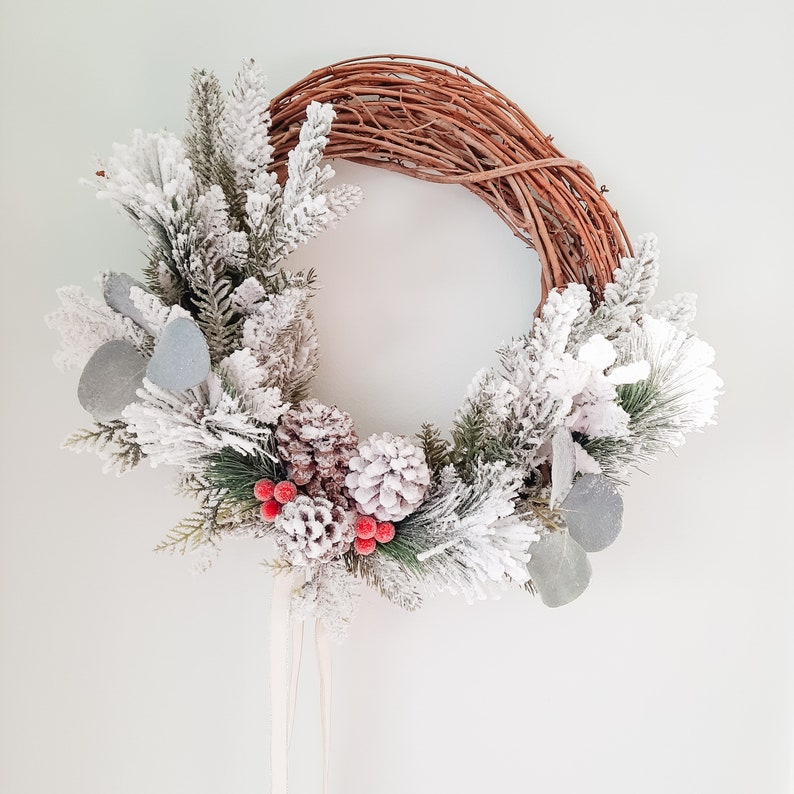 Flocked Artificial Christmas Wreaths For The Front Door Flocked Artificial Christmas Wreaths For The Front Door