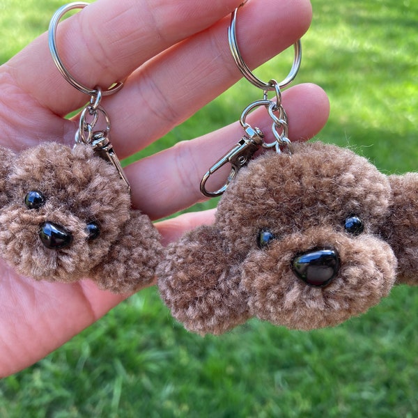 Dog Party! Charming Toy Poodle Pom Poms, Keychain, With 15 Colors to Choose From,  2 Sizes