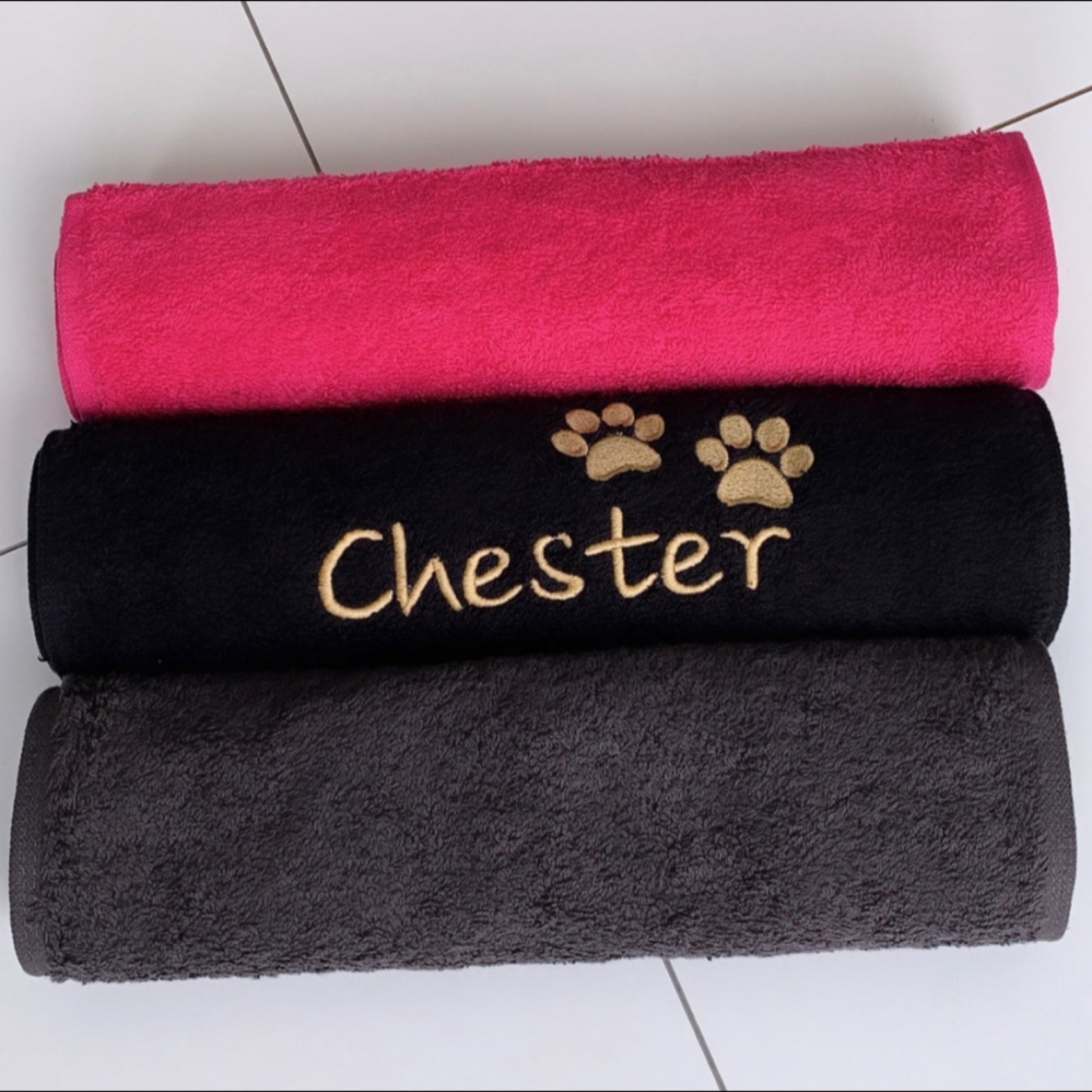 Embroidered Dog Paw Towel With Paw Print Design Soft 100 Etsy UK