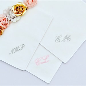 Embroidered Initial Handkerchief: 100% Cotton Personalized Gift