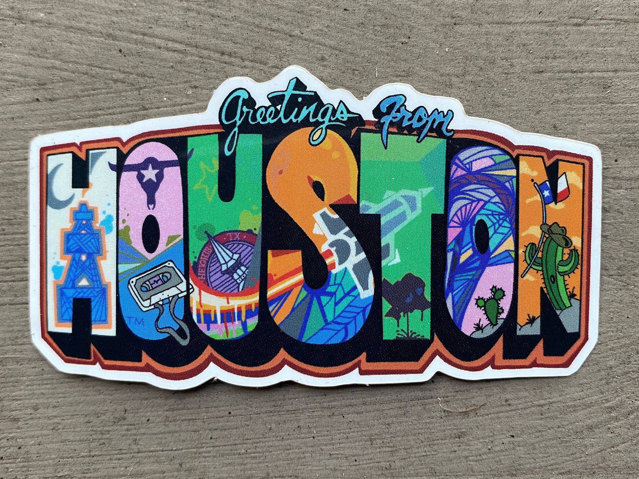 Greetings from Houston Sticker to Houston Mural Be Etsy